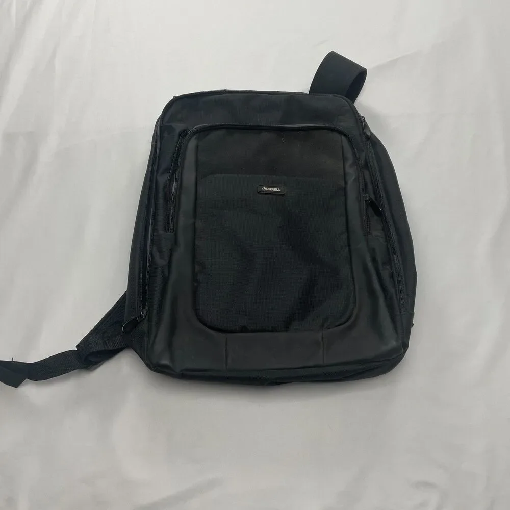Lorell Laptop Backpack 17x14 Black Zip Pockets Straps Gaming Work Casual Adult